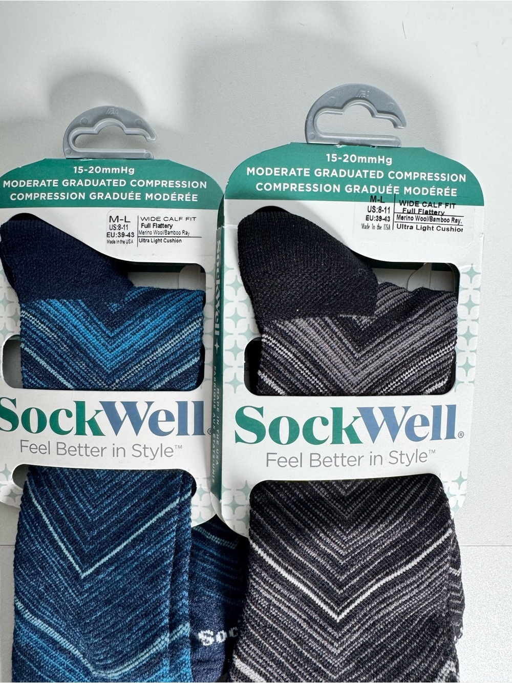 NEW Sockwell 15-20 mmHg Compression Socks Extended Calf M/L Merino Wool Bamboo - - Picture 2 of 3